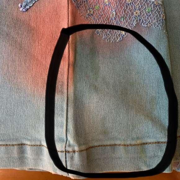 Christine Phillipe jeans with bead & sequins work Size 6 see pic for stains - Picture 11 of 11